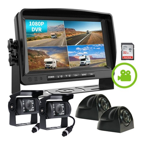 Quad split monitor dvr 4x - split,